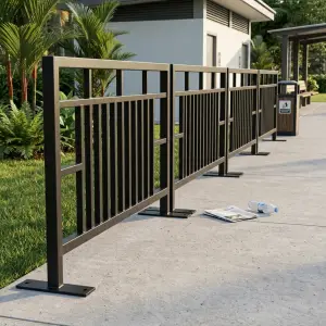 Road Barrier Besi Hollow Motif Geometris Finishing Cat Powder Coat