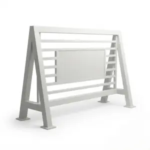 Road Barrier Besi Rangka A-Frame dengan Panel Informasi