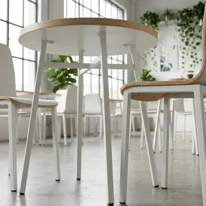 Set Meja Bulat Cafe Rangka Besi dengan Kursi Plywood [3]