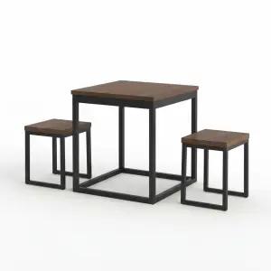 Set Meja Cafe Industrial Rangka Besi Top Kayu [5]