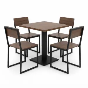 Set Meja Kursi Cafe Industrial Kayu Besi 1 Meja 4 Kursi [5]