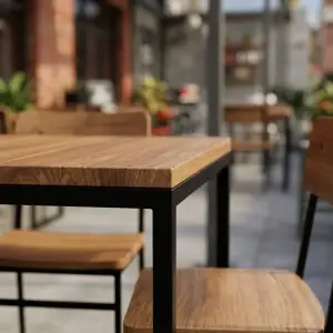 Set Meja & Kursi Cafe Industrial Kayu Besi [4]