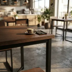 Set Meja Kursi Cafe Industrial Rangka Besi Top Kayu [2]