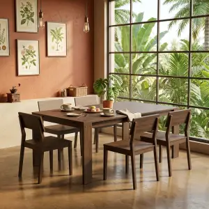 Set Meja Kursi Cafe Kayu Solid Finishing Walnut [3]