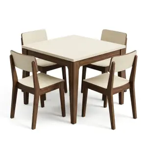 Set Meja Makan Cafe 4 Kursi Two-Tone