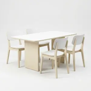 Set Meja Makan Cafe Panel Kaki Scandinavian