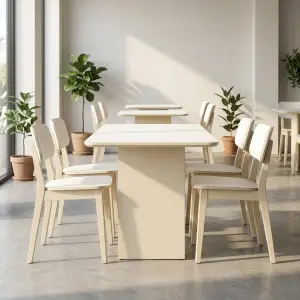 Set Meja Makan Cafe Panel Kaki Scandinavian [3]
