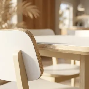 Set Meja Makan Cafe Panel Kaki Scandinavian [5]