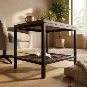 Side Table Industrial Rangka Besi Rak Mesh [2]