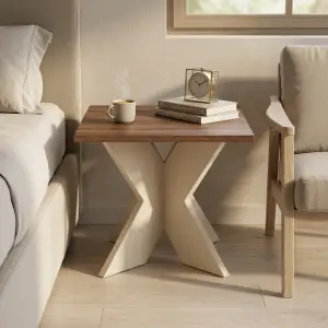 Side Table Kaki X Top Walnut