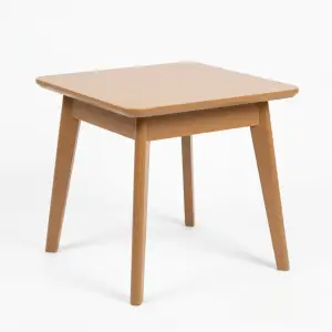 Side Table Kayu Skandinavian Kaki Miring