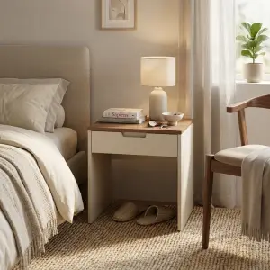 Side Table Nakas Minimalis 1 Laci Kombinasi Kayu dan MDF [4]