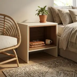 Side Table Open Shelf Dua Tone Kayu [2]