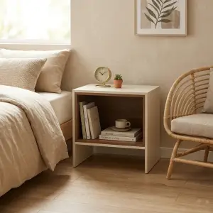 Side Table Open Shelf Dua Tone Kayu [4]