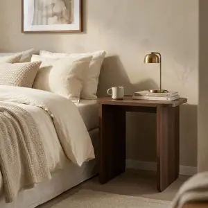 Side Table Panel Kaki Slab Kayu Walnut Finishing Natural [2]