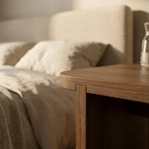 Side Table Panel Kaki Slab Kayu Walnut Finishing Natural [5]