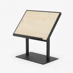 Stand Papan Informasi Miring Kayu Besi