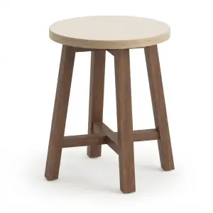Stool Cafe Kayu Solid Dudukan Bulat [5]