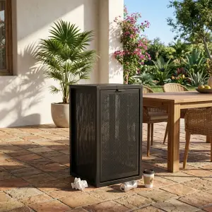 Tempat Sampah Besi Perforated Pintu Engsel Indoor Outdoor [2]