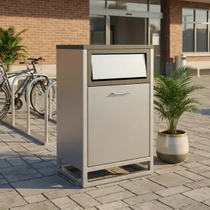 Tempat Sampah Metal Pintu Ayun dengan Laci Penyimpanan [2]