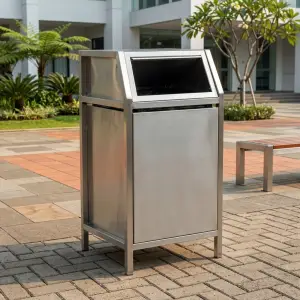 Tempat Sampah Stainless Steel Tutup Miring [5]