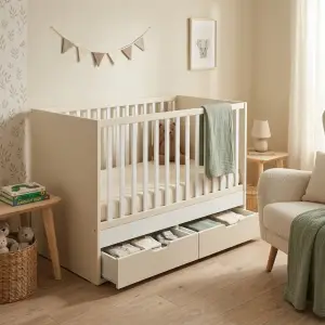 Tempat Tidur Bayi dengan Laci Penyimpanan Bawah