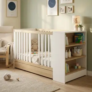 Tempat Tidur Bayi dengan Rak Penyimpanan Samping [3]