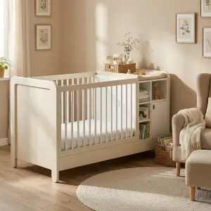 Tempat Tidur Bayi dengan Rak Penyimpanan Terintegrasi [4]