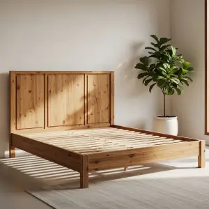 Tempat Tidur Kayu Solid Panel Headboard