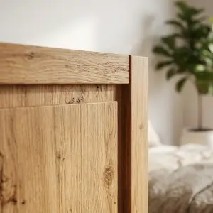 Tempat Tidur Kayu Solid Panel Headboard [4]