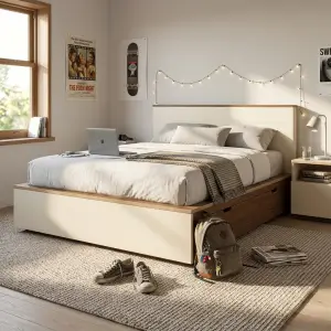Tempat Tidur Laci Bawah Gaya Skandinavia