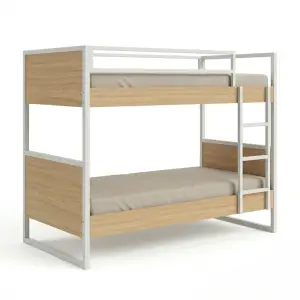 Tempat Tidur Susun Besi Kayu Dua Tingkat