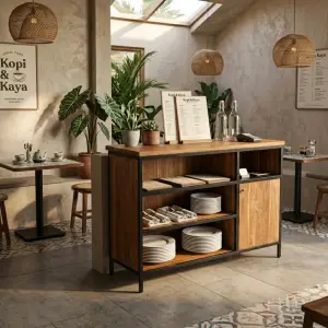 Waiter Station Kayu Besi untuk Cafe dan Restoran [3]